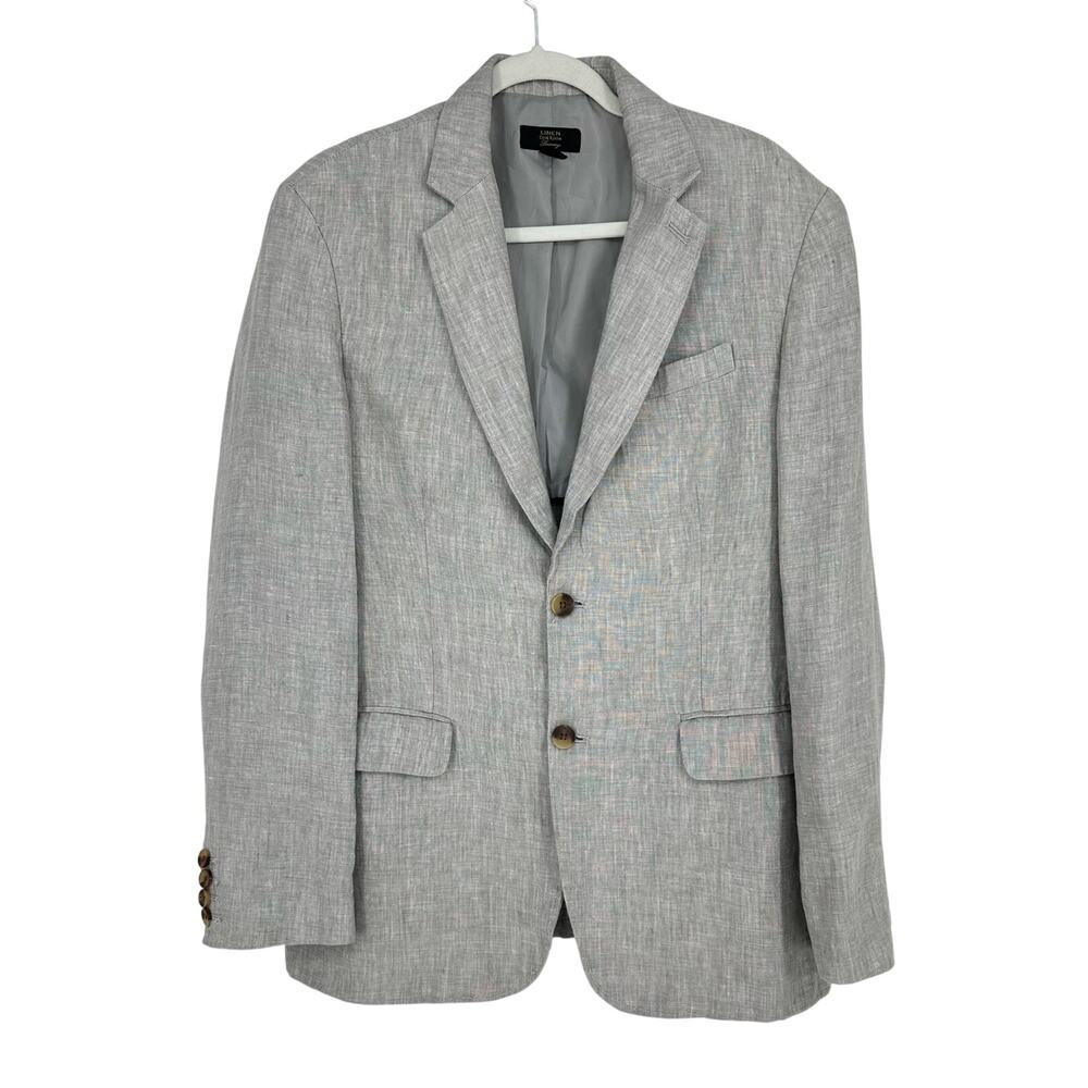 Club Room Mens 40 Medium Sport Coat Blazer 100% Linen Preppy Classic Old Money